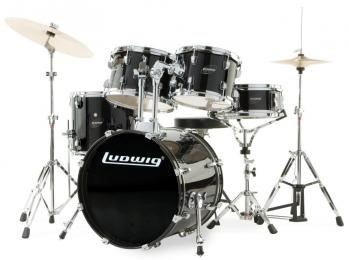 Ludwig LC175 Accent Drive, cheap five-body acoustic drum with hardware and cymbals ideal for beginners.