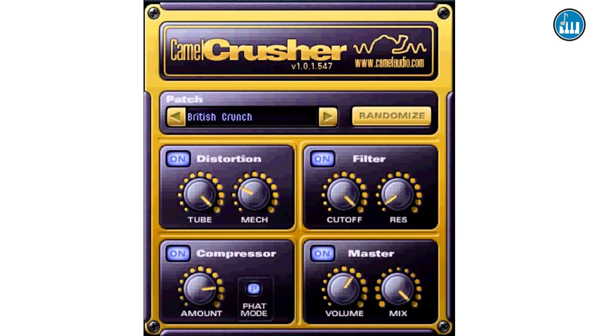 Camel Crusher VST 플러그인: 여기에서 무료 도구 다운로드