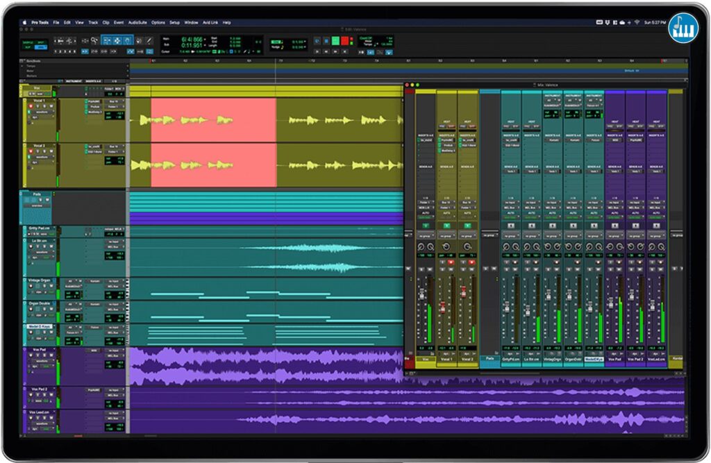 Avid Pro Tools, l'un des DAW les plus populaires pour sa qualité et son prix bon marché, compatible avec PC et Mac, idéal pour les musiciens débutants et les producteurs de musique.