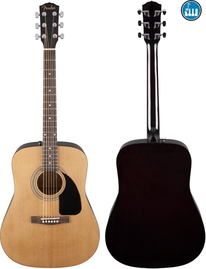 Fender FA-100, the cheapest guitar in our selection of the best acoustic guitars for beginner guitarists.
