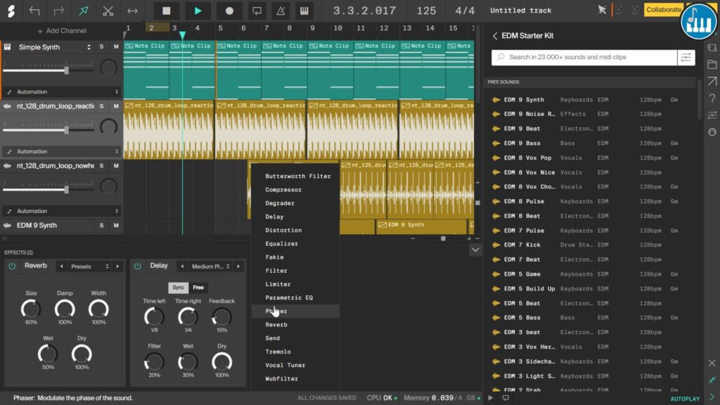 Soundation은 Beats를 만들기 위한 유료 소프트웨어이지만 30일 동안 무료 데모를 활용하고 3개의 프로젝트를 수행할 수 있습니다.