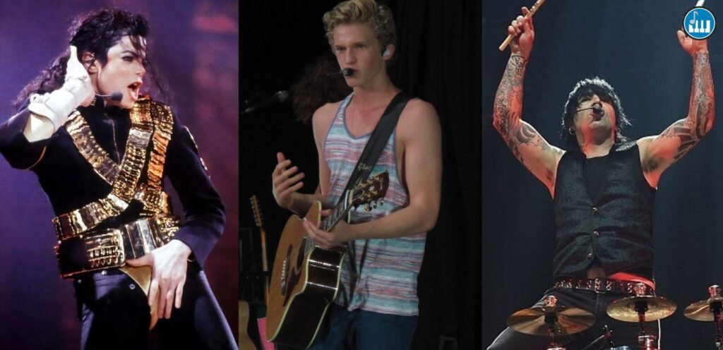 Micheal Jackson, ein Sänger, der viel getanzt hat, Cody Simpson spielt Gitarre und Alex Gonzalez aus Maná spielt Schlagzeug und singt.